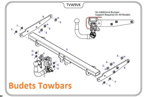 VW Transporter T5 (All Models) 2003 - 2015 - Tow Trust Detachable Towbars