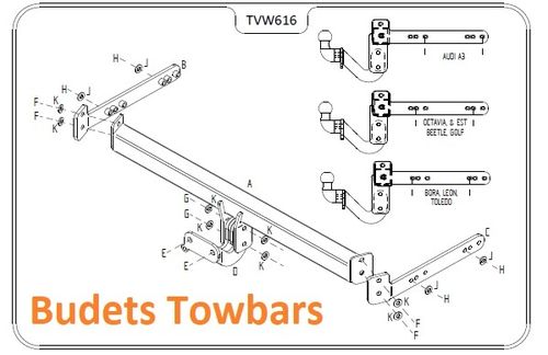 VW Golf (Inc. GTI) (Not Cabriolet Or V6 4 Motion) 1998 - 2004 - Tow Trust Flange Towbar