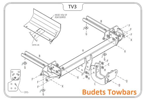 Vauxhall Astra Hatch (J) 2009 to 2015 - Tow Trust Flange Tow Bar Kit