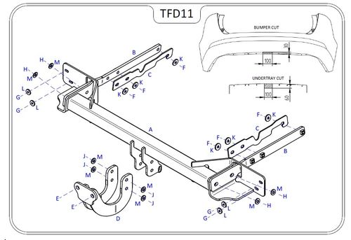 Ford Mondeo Estate 2015 Onwards - Tow Trust Flange Tow Bar