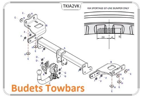 Kia Sportage 4 (No Adblue) 2016 - 2018 - Tow Trust Detachable Tow Bar