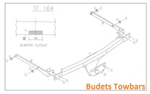 Ford Fiesta (No. Plate on Tailgate) 2002 - 2008 - Tow Trust Flange Towbar
