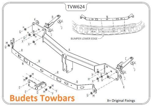 VW Caddy Tow Bar Kit 2004 > 2020 - Tow Trust Flange Tow Bars Hitches