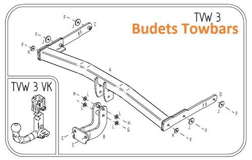 VW Tiguan Towbar (Inc. R-Line) 2008 - 2016 Tow Trust Flange Towbars