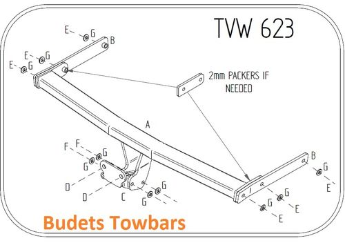 VW Golf 7.5 Hatch (Shelf Bumper, No Cut Required) 2017 Onwards - Tow Trust Flange Towbar