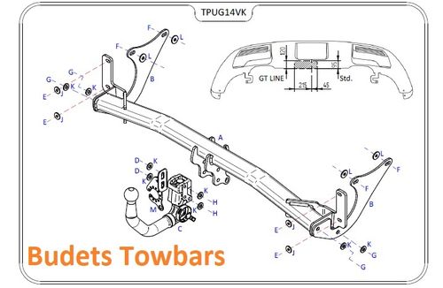 Peugeot 3008 Towbar Crossover 2017 to 2019 Tow Trust Detachable Tow Bars