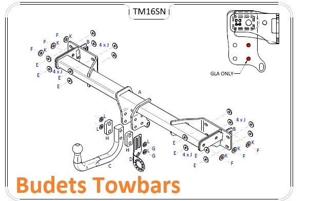 Mercedes GLA (X156) 2014 Onwards - Tow Trust Swan Neck Towbar