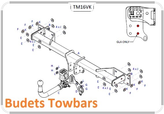 Mercedes GLA (X156) 2014 Onwards - Tow Trust Detachable Towbar