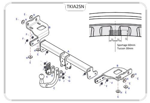 Hyundai Tucson (No Adblue) 2015 - 2018 - Tow Trust Swan Neck Tow Bar