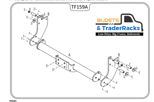 Ford Transit Chassis Cab 3.5T GVW 2014 to 2023 - Flange Tow Bar Kit