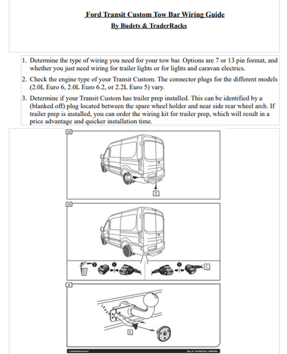 Ford Transit Custom Tow Bar Wiring Guide - Free Download