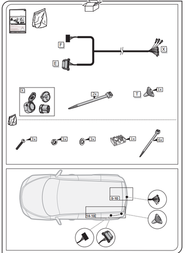 VW T6.1 Nov 2019 to 2023 + Prep  7 Pin DEDICATED Tow Bar Wiring Kit