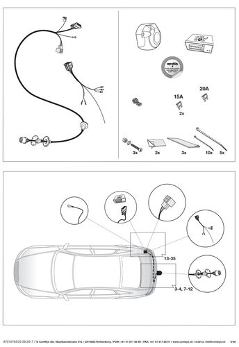 Audi A6 Sal/Avant Nov 2011>2014 -13 Pin Dedicated Tow Bar Wiring Kit