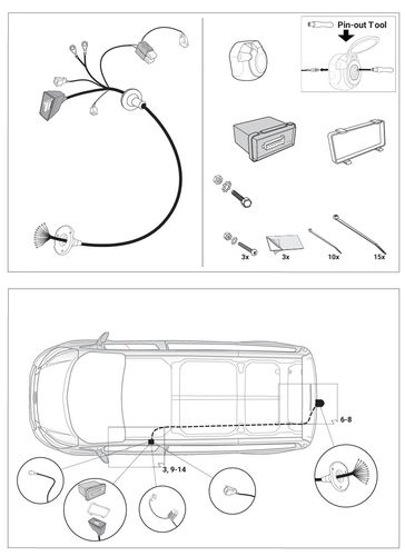 Transit Custom 2.2L Euro 5 - 13 Pin Caravan Tow Bar Wiring Kit